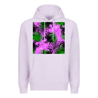 Lilac halloween spider green leopard seamless pattern Premium Hoodie - BundleAndBundleShop