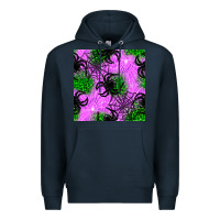Navy halloween spider green leopard seamless pattern Premium Hoodie - BundleAndBundleShop