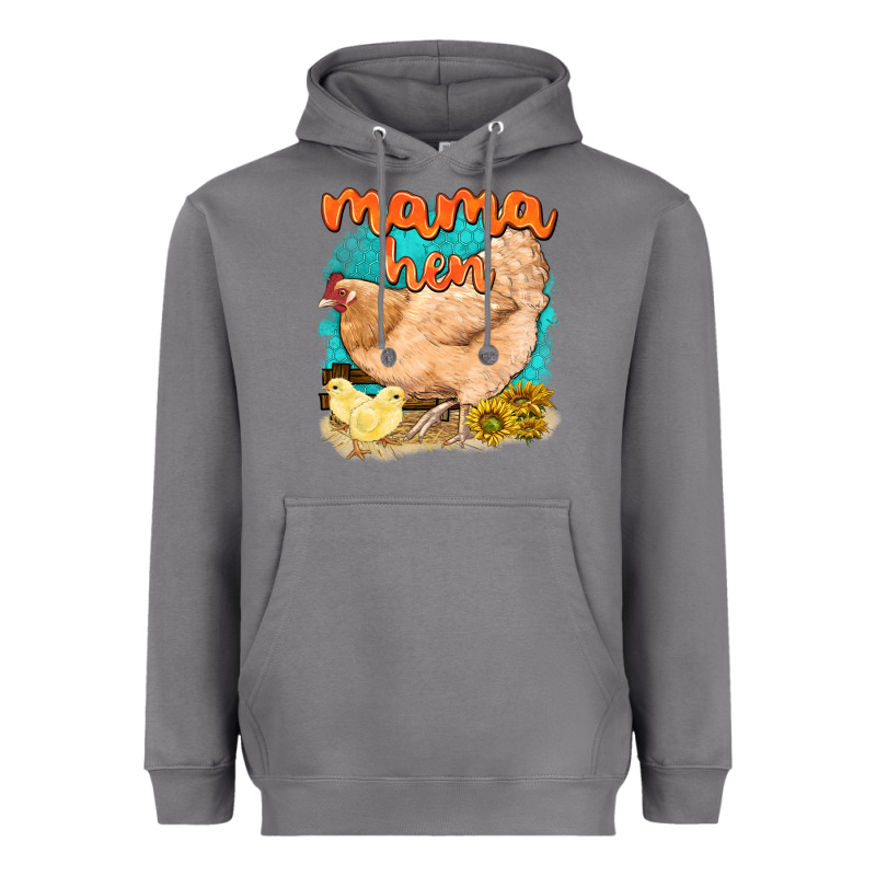 Mama Hen With Sunflowers Heavyweight Hoodie by texasbilliewilder | Teevron