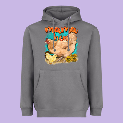 Heavyweight Hoodie mama hen with sunflowers