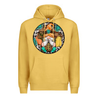 Antique Gold fall gnomes round earrings 1 Premium Hoodie - Artiststas
