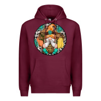 Burgundy fall gnomes round earrings 1 Premium Hoodie - Artiststas