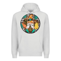 Dove Grey fall gnomes round earrings 1 Premium Hoodie - Artiststas