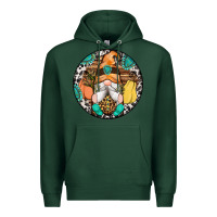 Sports Green fall gnomes round earrings 1 Premium Hoodie - Artiststas