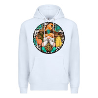 White fall gnomes round earrings 1 Premium Hoodie - Artiststas