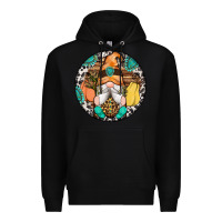 Black fall gnomes round earrings 1 Premium Hoodie - Artiststas