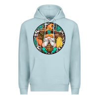 Blue Mist fall gnomes round earrings 1 Premium Hoodie - Artiststas