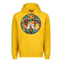Lemon fall gnomes round earrings 1 Premium Hoodie - Artiststas
