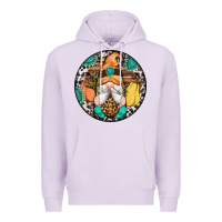Lilac fall gnomes round earrings 1 Premium Hoodie - Artiststas