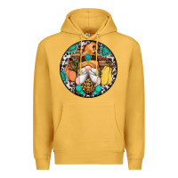 Mustard fall gnomes round earrings 1 Premium Hoodie - Artiststas