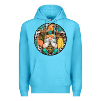 Ocean Blue fall gnomes round earrings 1 Premium Hoodie - Artiststas
