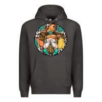 Smoke fall gnomes round earrings 1 Premium Hoodie - Artiststas