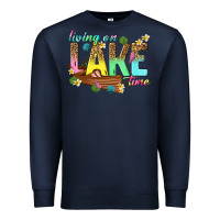 Navy living on lake time Premium Sweatshirt - texasbilliewilder