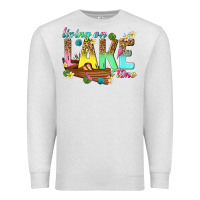 Oatmeal Heather living on lake time Premium Sweatshirt - texasbilliewilder