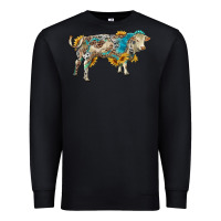 Black charolais bull with sunflowers and gemstone western patterns Premium Sweatshirt - RanaPortraitStore