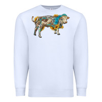 White charolais bull with sunflowers and gemstone western patterns Premium Sweatshirt - RanaPortraitStore