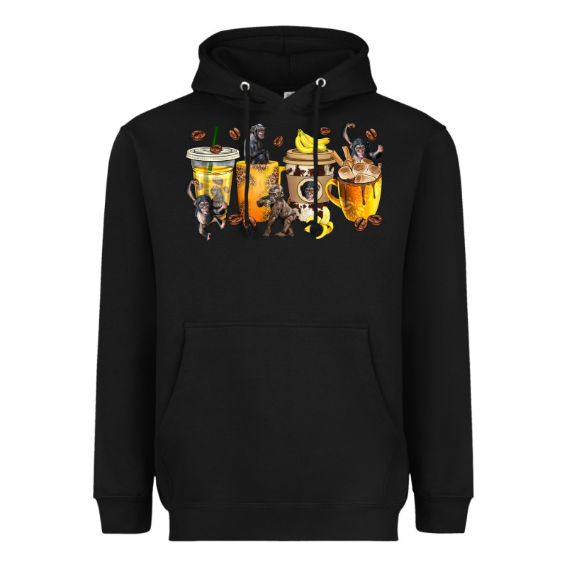 Monkey Coffee Cups Heavyweight Hoodie by texasbilliewilder | Teevron