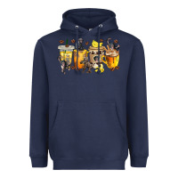 Navy monkey coffee cups Heavyweight Hoodie - texasbilliewilder