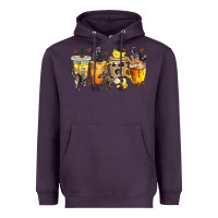 Plum monkey coffee cups Heavyweight Hoodie - texasbilliewilder
