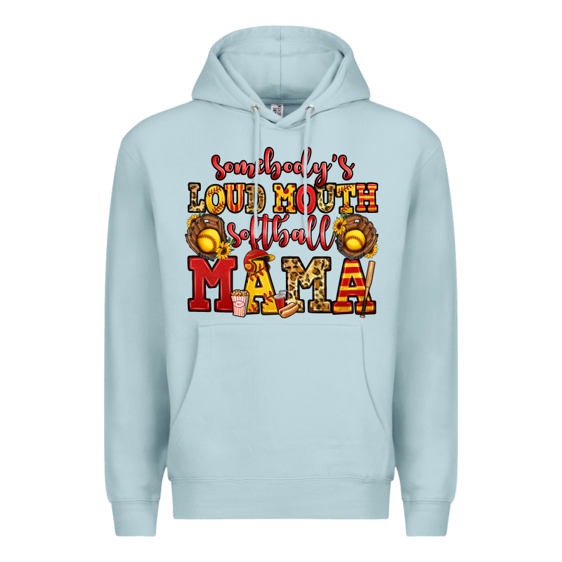 Somebody's Loud Mouth Softball Mama Premium Hoodie by Jasminsmagicworld | Teevron