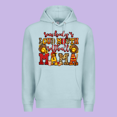 Somebody's Loud Mouth Softball Mama Premium Hoodie Designed By Jasminsmagicworld