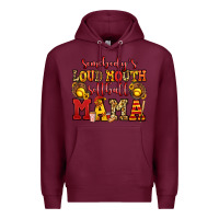 Burgundy somebody's loud mouth softball mama Premium Hoodie - Jasminsmagicworld
