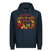 Navy somebody's loud mouth softball mama Premium Hoodie - Jasminsmagicworld