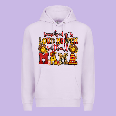 Somebody's Loud Mouth Softball Mama Premium Hoodie Designed By Jasminsmagicworld