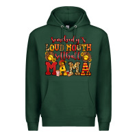 Sports Green somebody's loud mouth softball mama Premium Hoodie - Jasminsmagicworld