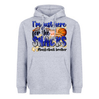 Heather Grey i'm just here for the snacks #basketball brother Heavyweight Hoodie - Zillion Design Studio