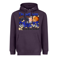 Plum i'm just here for the snacks #basketball brother Heavyweight Hoodie - Zillion Design Studio