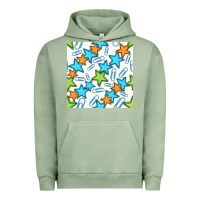 Pigment Oil Green stars school seamless pattern Urban Hoodie - BundleAndBundleShop