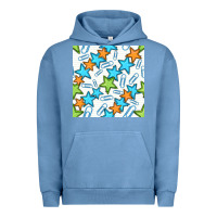 Pigment Pebble Blue stars school seamless pattern Urban Hoodie - BundleAndBundleShop