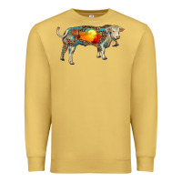 Antique Gold charolais bull with desert and leopard Premium Sweatshirt - RanaPortraitStore
