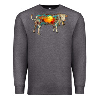Charcoal Heather charolais bull with desert and leopard Premium Sweatshirt - RanaPortraitStore