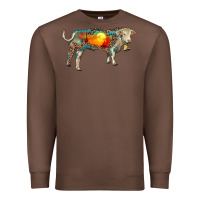 Chestnut charolais bull with desert and leopard Premium Sweatshirt - RanaPortraitStore