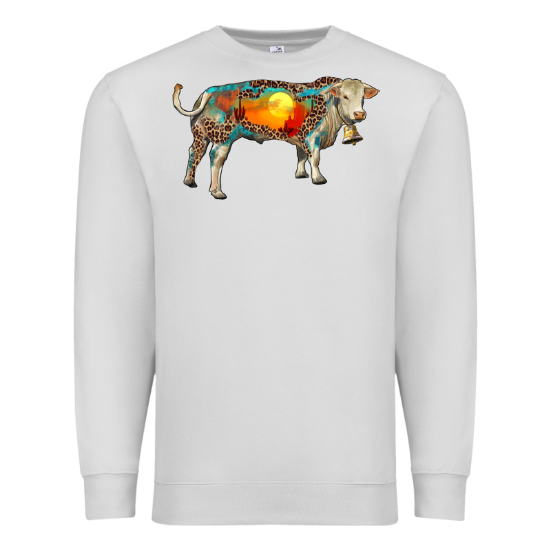 Charolais Bull With Desert And Leopard Premium Sweatshirt by RanaPortraitStore | Teevron