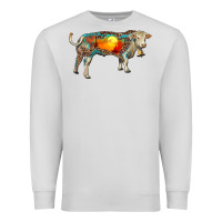 Dove Grey charolais bull with desert and leopard Premium Sweatshirt - RanaPortraitStore
