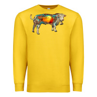 Lemon charolais bull with desert and leopard Premium Sweatshirt - RanaPortraitStore