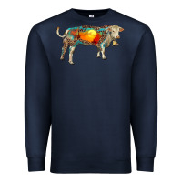 Navy charolais bull with desert and leopard Premium Sweatshirt - RanaPortraitStore