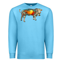 Ocean Blue charolais bull with desert and leopard Premium Sweatshirt - RanaPortraitStore
