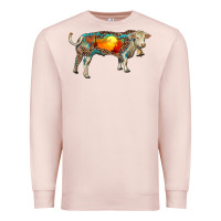 Pale Pink charolais bull with desert and leopard Premium Sweatshirt - RanaPortraitStore