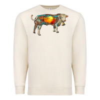 Sandshell charolais bull with desert and leopard Premium Sweatshirt - RanaPortraitStore