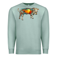 Seafoam charolais bull with desert and leopard Premium Sweatshirt - RanaPortraitStore