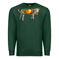Sports Green charolais bull with desert and leopard Premium Sweatshirt - RanaPortraitStore