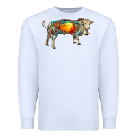 White charolais bull with desert and leopard Premium Sweatshirt - RanaPortraitStore