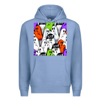 Colony Blue boo ghosts seamless pattern Premium Hoodie - BundleAndBundleShop