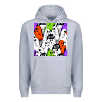 Heather Grey boo ghosts seamless pattern Premium Hoodie - BundleAndBundleShop