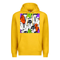 Lemon boo ghosts seamless pattern Premium Hoodie - BundleAndBundleShop