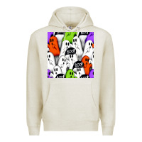 Oatmeal Heather boo ghosts seamless pattern Premium Hoodie - BundleAndBundleShop